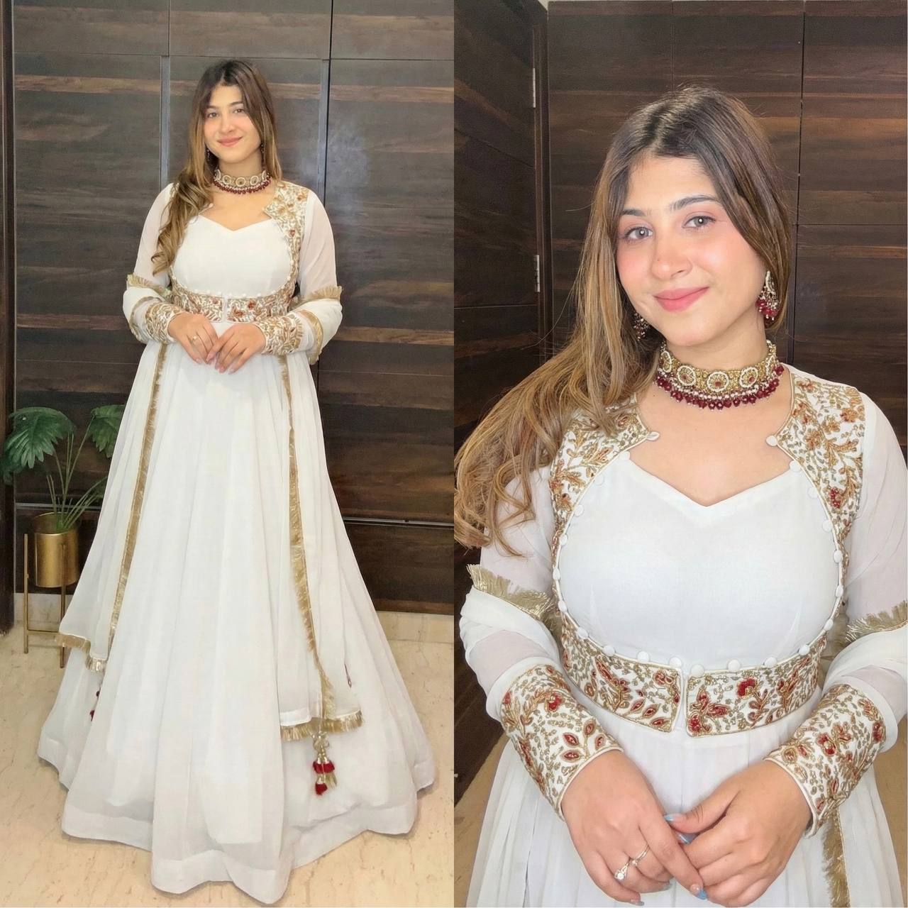 Ethereal Ivory Embroidered Jacket Set